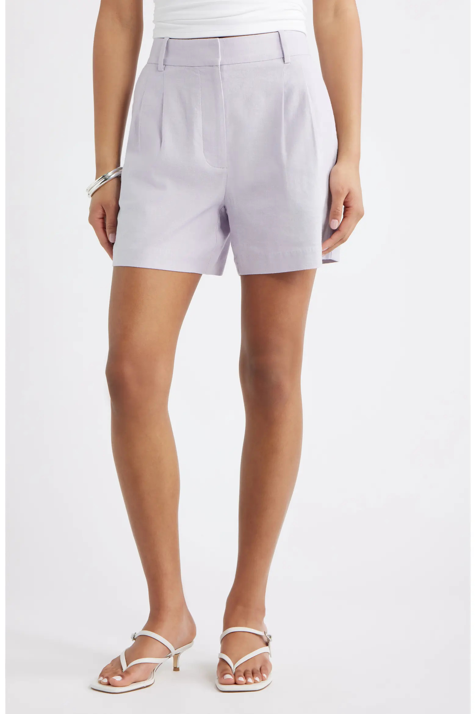 Everyday Pleated Linen Blend Shorts (Women) | Nordstrom | Nordstrom