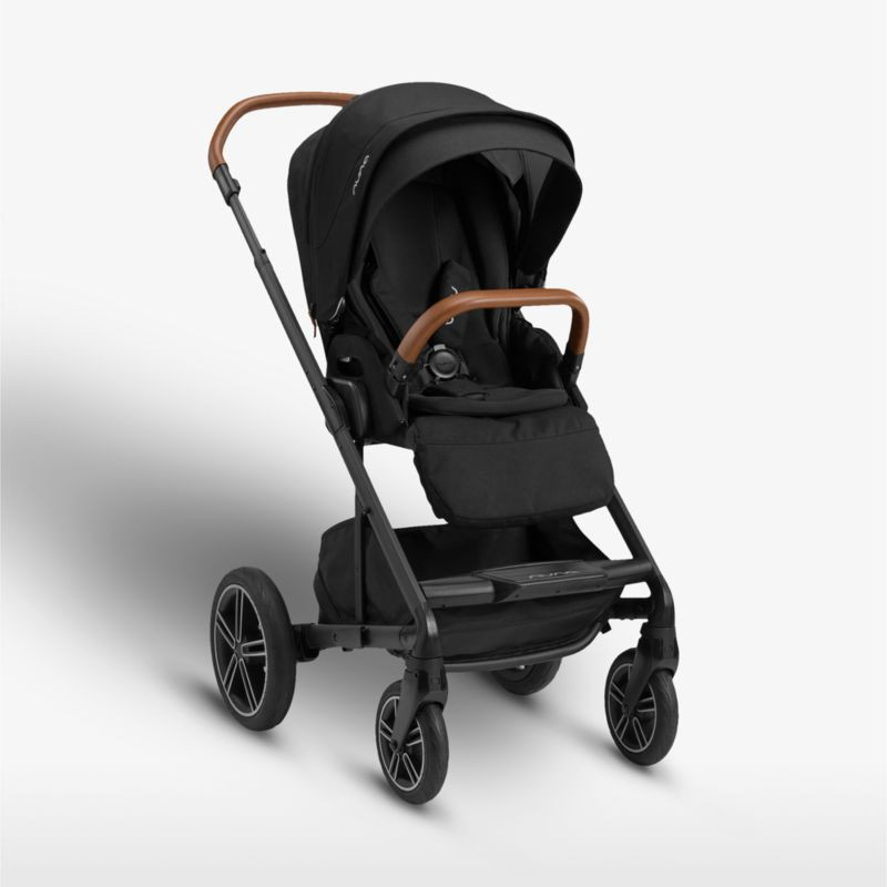 Nuna mixxnext Caviar Black Compact Travel Foldable Baby Stroller + Reviews | Crate & Kids | Crate & Barrel