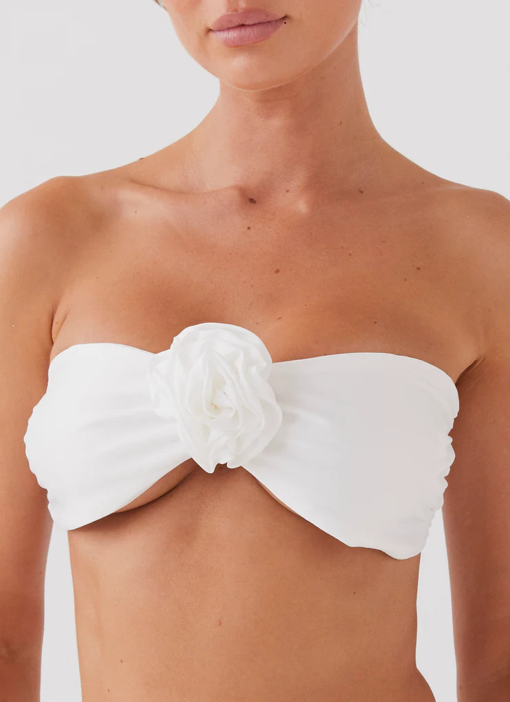 Crescent Light Rose Bandeau Top - Ivory | Peppermayo (Global)