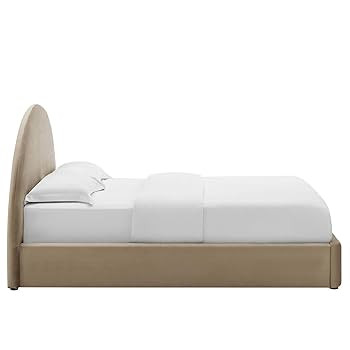 Modway Resort King Size Platform Bed with Arch Shaped Round Headboard in Taupeain-Resistant Perfo... | Amazon (US)