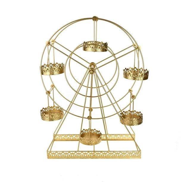 Large Metal Wire Carnival Ferris Wheel Cupcake Stand, Gold, 22-Inch | Walmart (US)