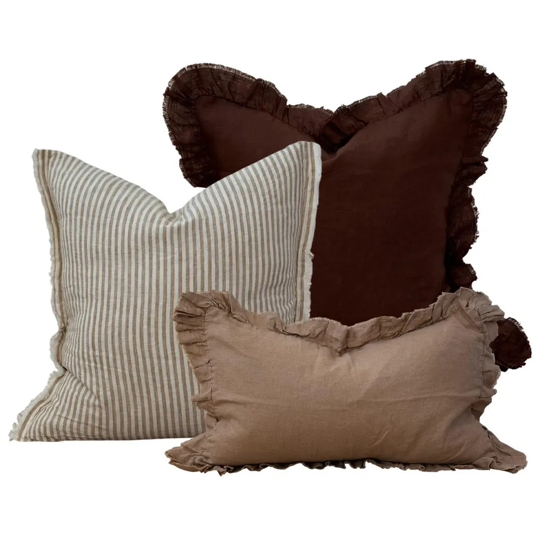 The Coffee Brown Cushion Combination Cushion Set Pillow Set - Etsy Canada | Etsy (US)