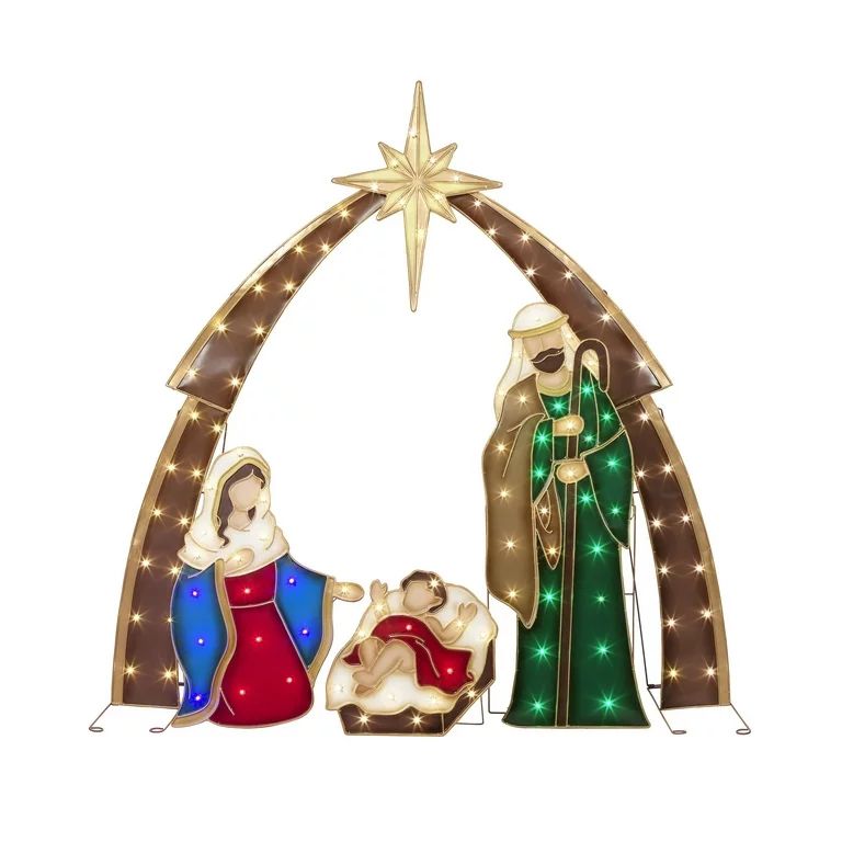 Light-Up LED Nativity Scene with 110 LED Lights, Set of 4, by Holiday Time | Walmart (US)