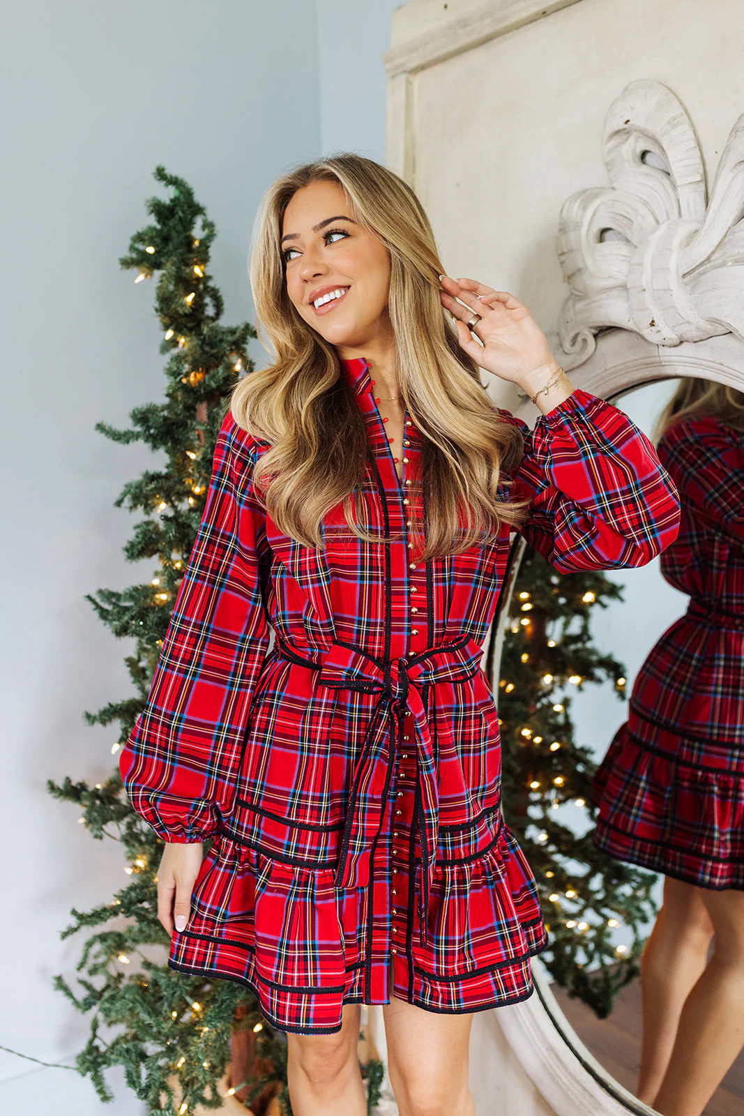 The Hollin Long Sleeve Tie Dress | J.Marie