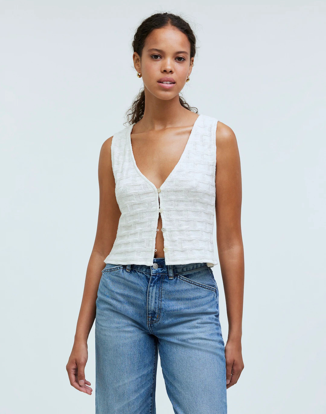 Basketweave-Stitch Vest | Madewell
