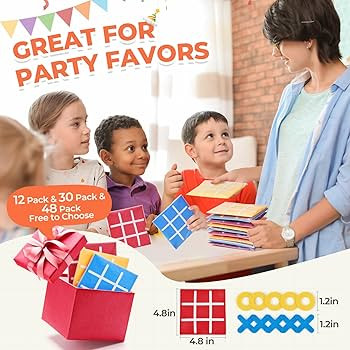 Tic Tac Toe Mini Board Game Toy for Kids and Family,Birthday Party Favors,Goody Bag,Fun Indoor Ga... | Amazon (US)