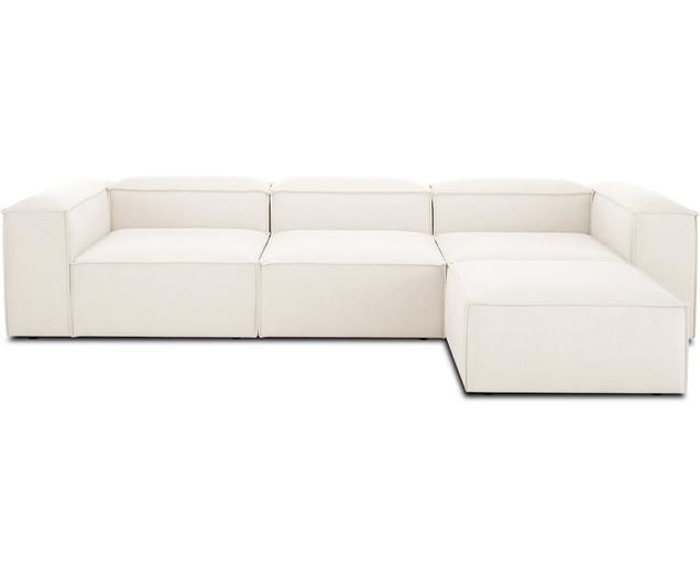 Modulares Sofa Lennon (4-Sitzer) mit Hocker in Beige | WestwingNow EU