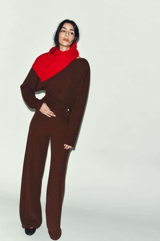 TEXTURED WIDE-LEG TROUSERS | Zara UK