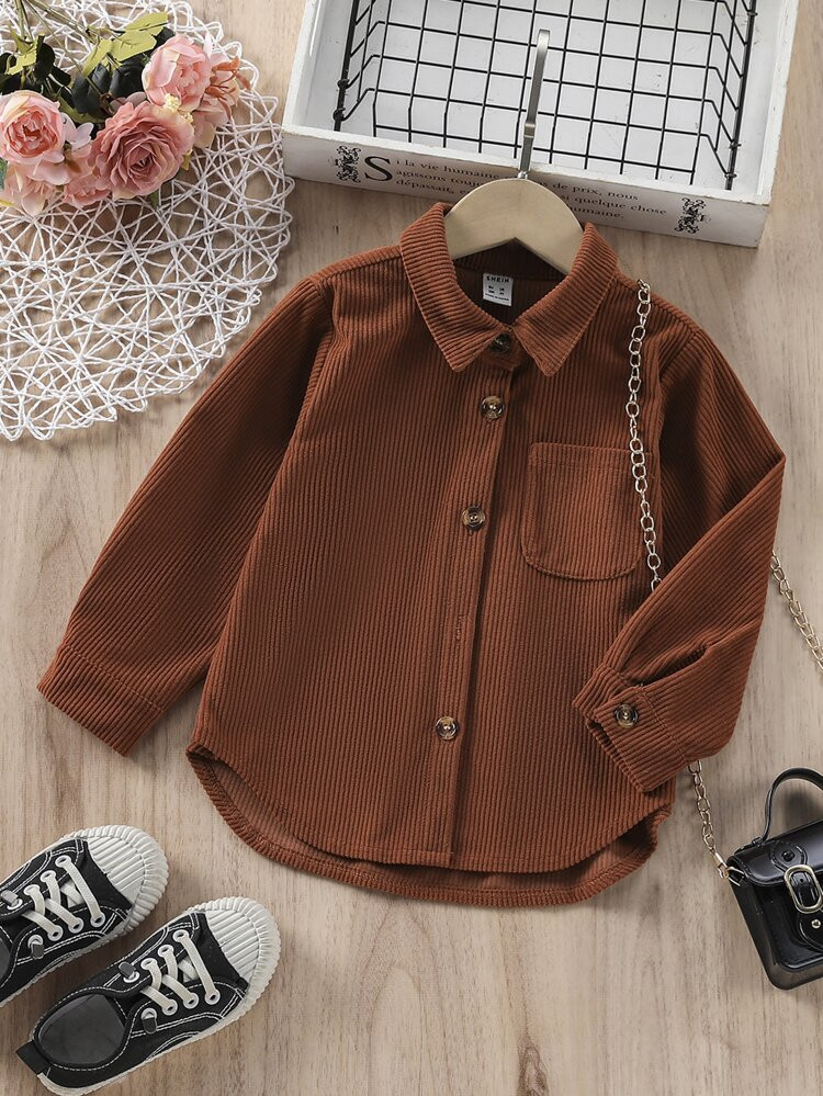 Toddler Girls Pocket Patched Shirt | SHEIN