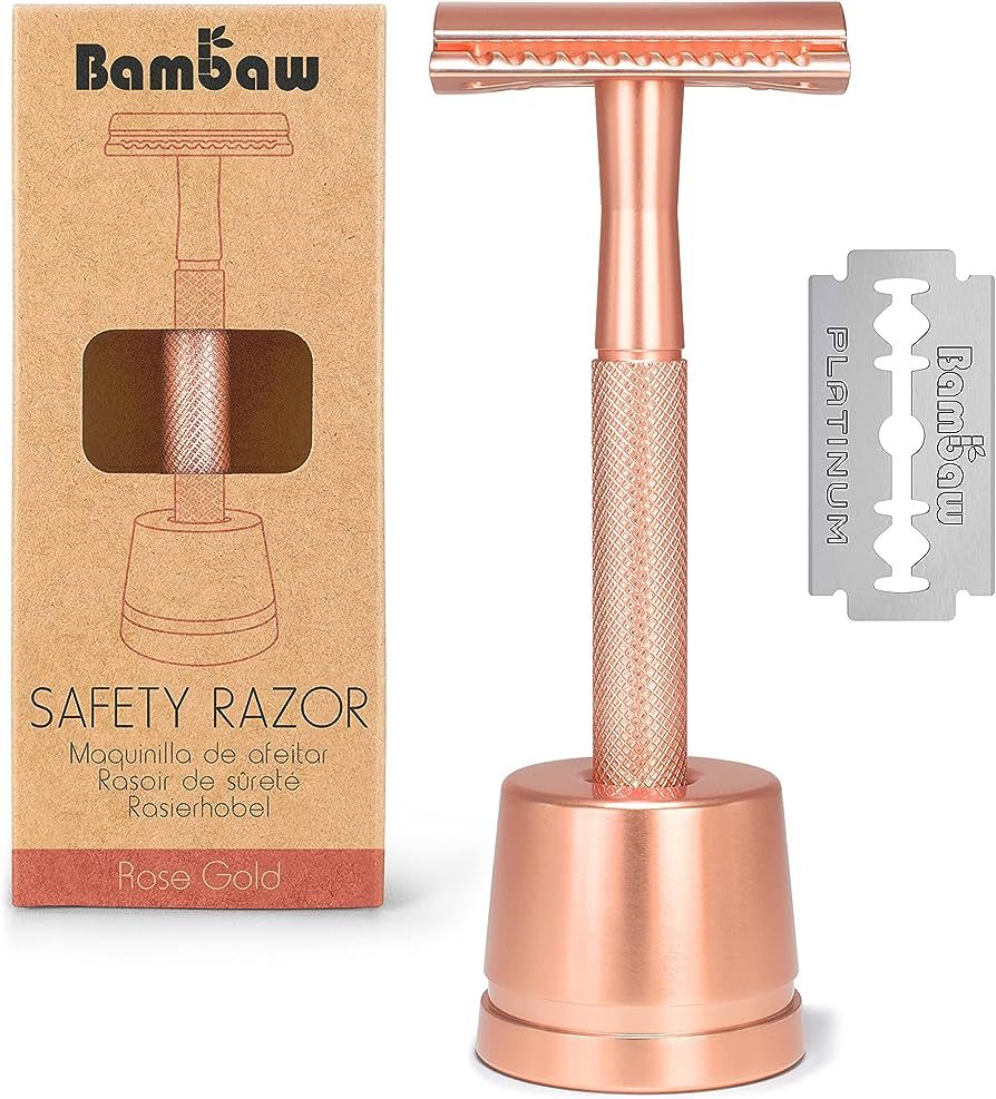 Metal Razor for Women with Safety Razor Stand | Rose Gold Women Razor | Eco Razor Women | Fits Al... | Amazon (DE)