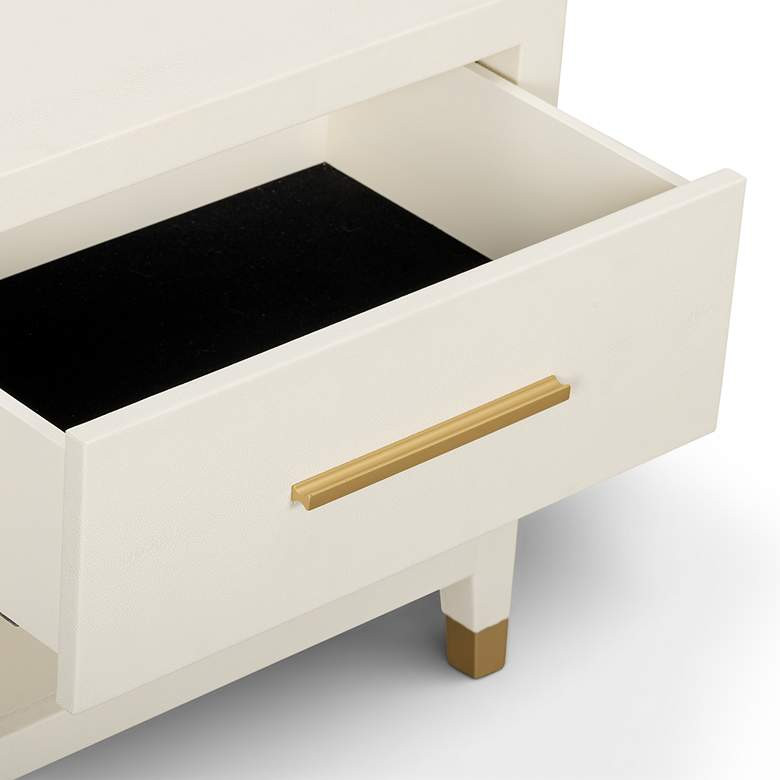 Dani Cream Shagreen Nightstand - #6406X | Lamps Plus | Lamps Plus