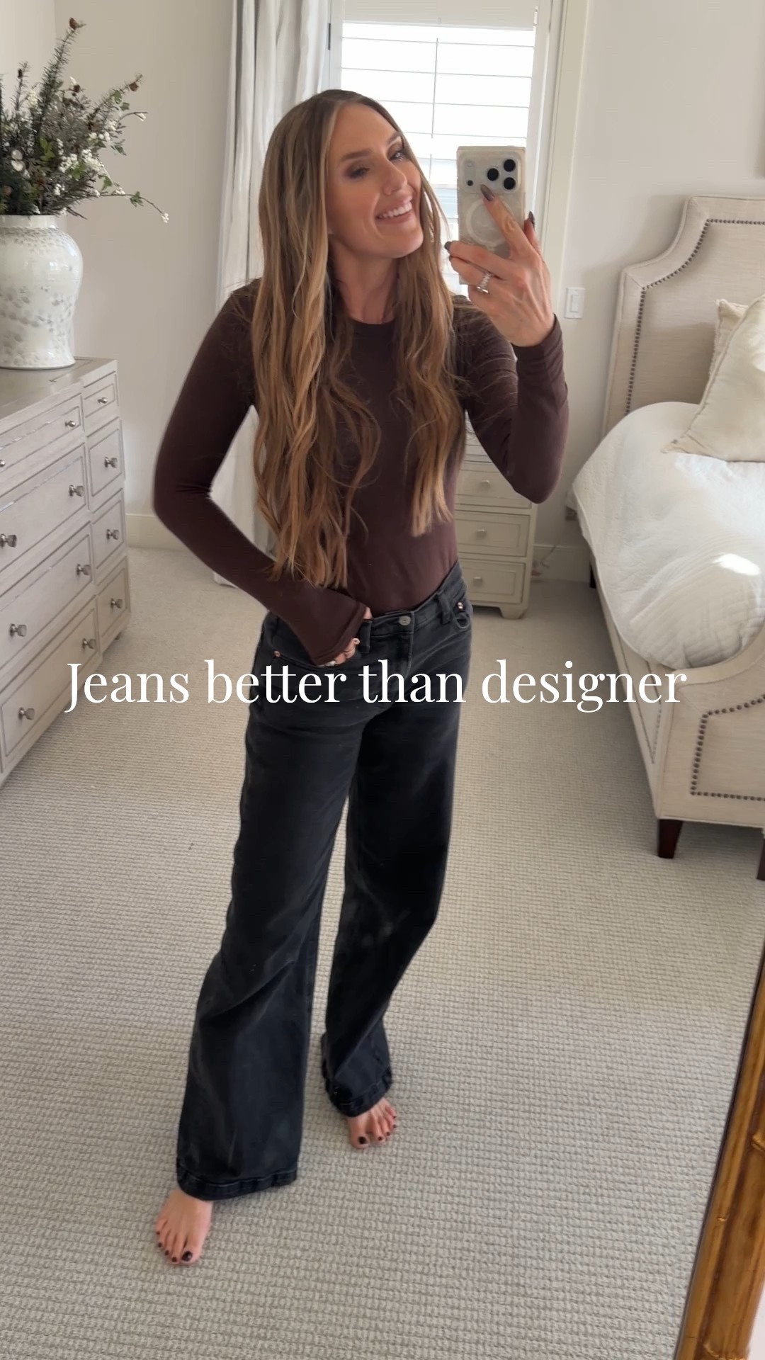 Color - washed black. My favorite high waisted jeans that come in tall (I’m wearing tall and I’m 5’8”), short and regular and lots of colors. I wear them way more than my designer jeans and they are a lot more comfortable and high-quality as well!

GAP women’s clothes, winter basics, long sleeve shirt, black jeans 

#LTKFindsUnder50 #LTKSaleAlert #LTKFindsUnder100