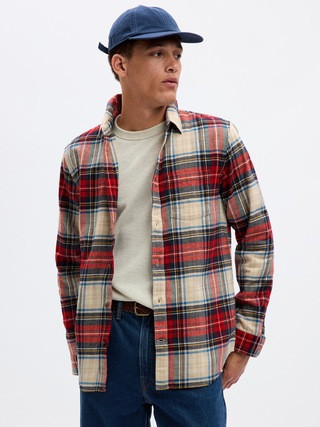 100% Organic Cotton Midweight Flannel Shirt | Gap (US)