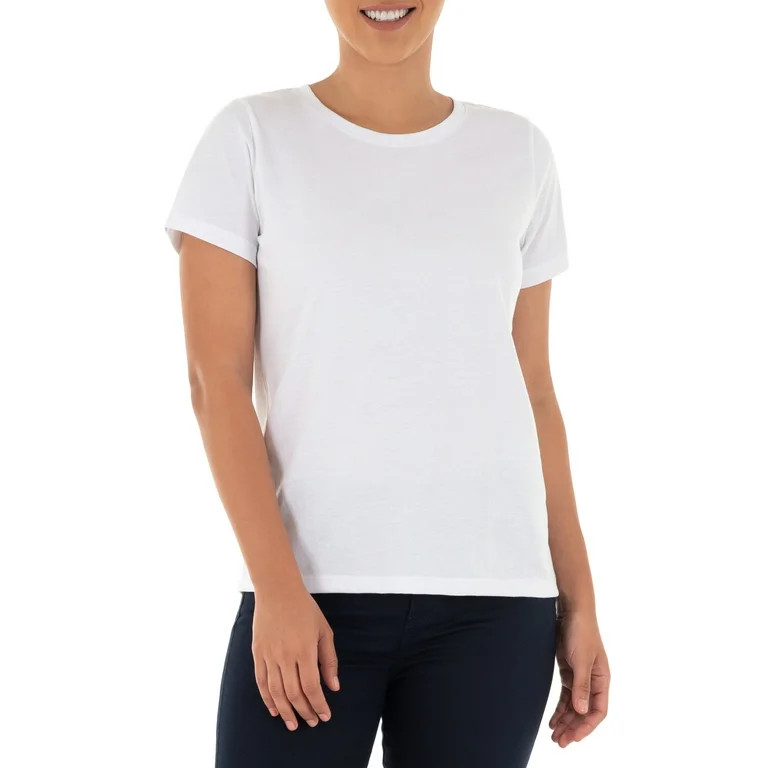 Time and Tru Women's Short Sleeve Crewneck Tee, 2-Pack | Walmart (US)