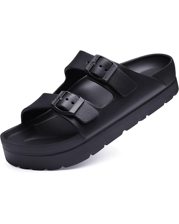 Women's Platform Sandals with Arch Support, Chunky Lightweight Foam Slip on Slides, Comfortable S... | Amazon (US)