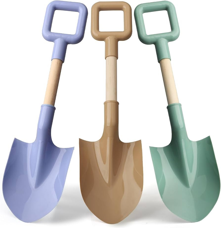 16" Beach Sand Shovels Toys for Kids, Jumbo Gardening Tool Kits, Sturdy Long Wooden Spade for San... | Amazon (US)