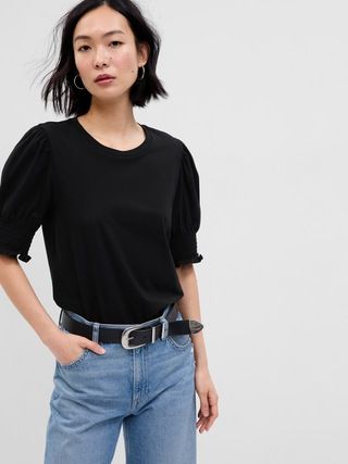 100% Organic Cotton Vintage Puff Sleeve T-Shirt | Gap (US)