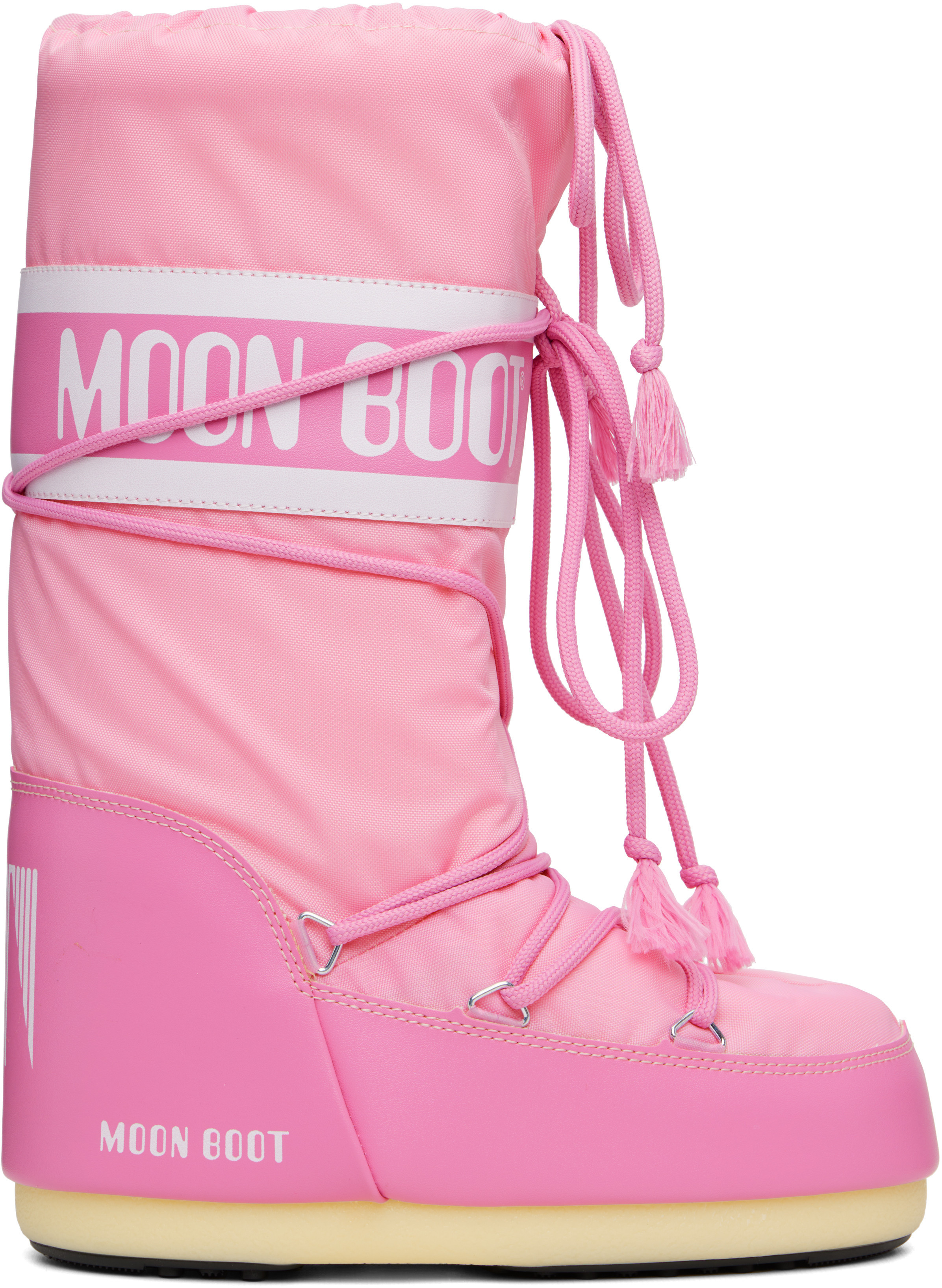 Moon Boot Pink Icon Nylon Boots | SSENSE
