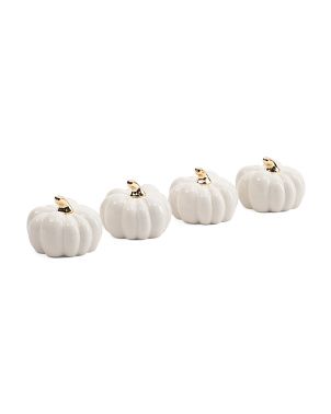 Set Of 4  3.75in Ceramic Pumpkins | Marshalls