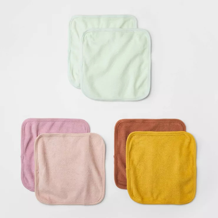 Baby Girls' 6pk Knit Wash Bath Towel - Cloud Island™ Yellow | Target