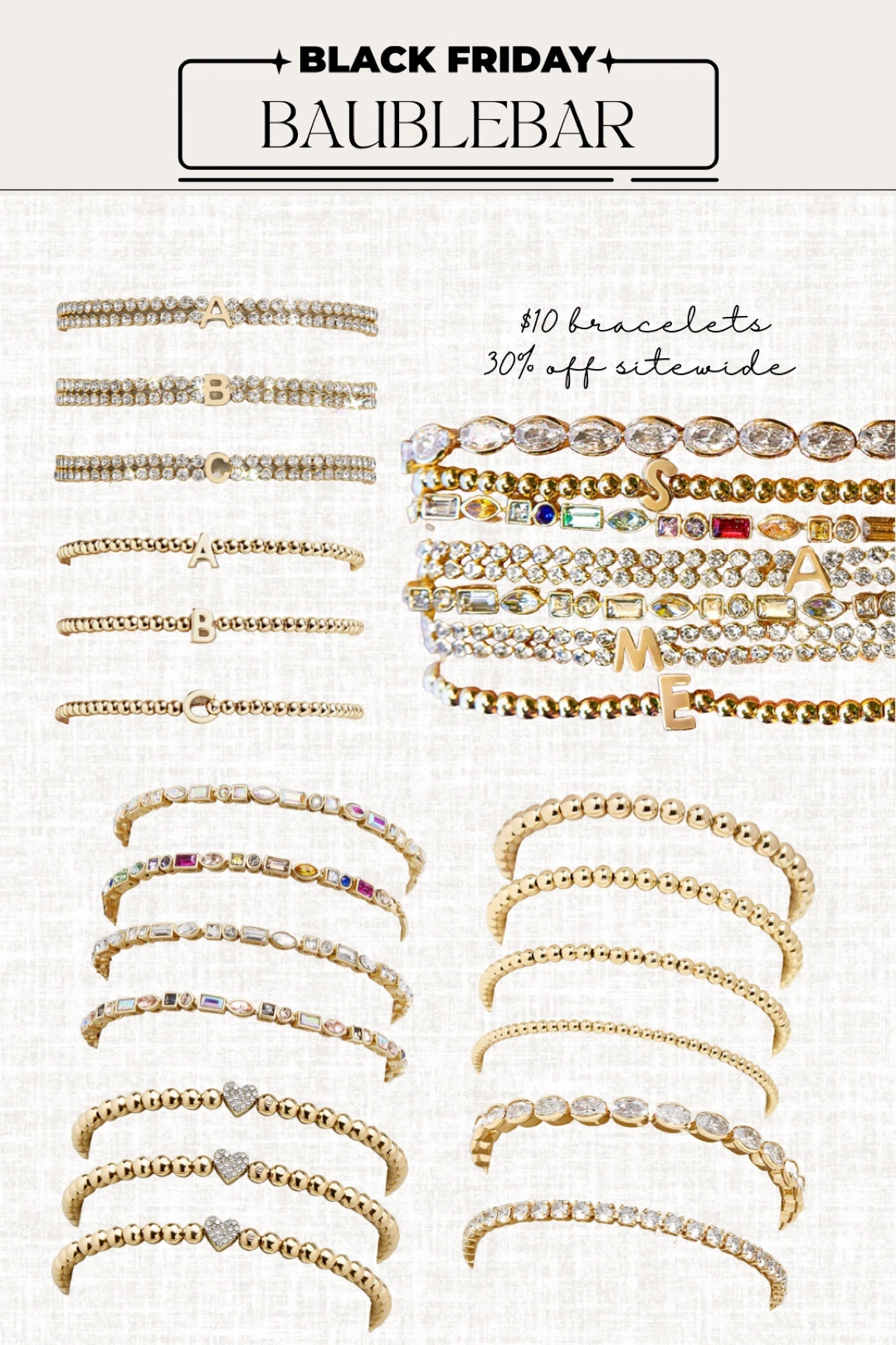 Baublebar $10 bracelets, 30% off sitewide 