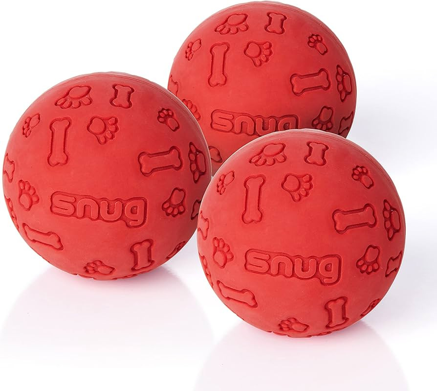 Snug Rubber Dog Balls for Small and Medium Dogs - Tennis Ball Size - Virtually Indestructible (3 ... | Amazon (US)
