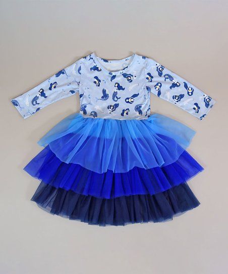 Whitney Elizabeth Blue & Navy Mermaid Tiered Tutu Dress - Newborn, Toddler & Girls | Zulily