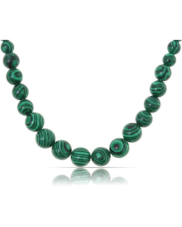 Made by Nami Malachite Necklace for Women Natural Green Gemstone Beads Protection Necklace | Amazon (US)