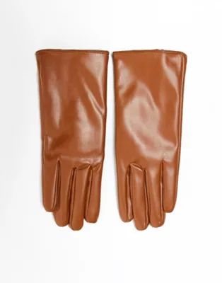 SVNX faux leather gloves in tan | ASOS (Global)