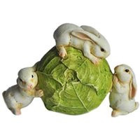 Rabbits Rolling Cabbage, Mini Rabbits, Fairy Garden | Etsy (US)