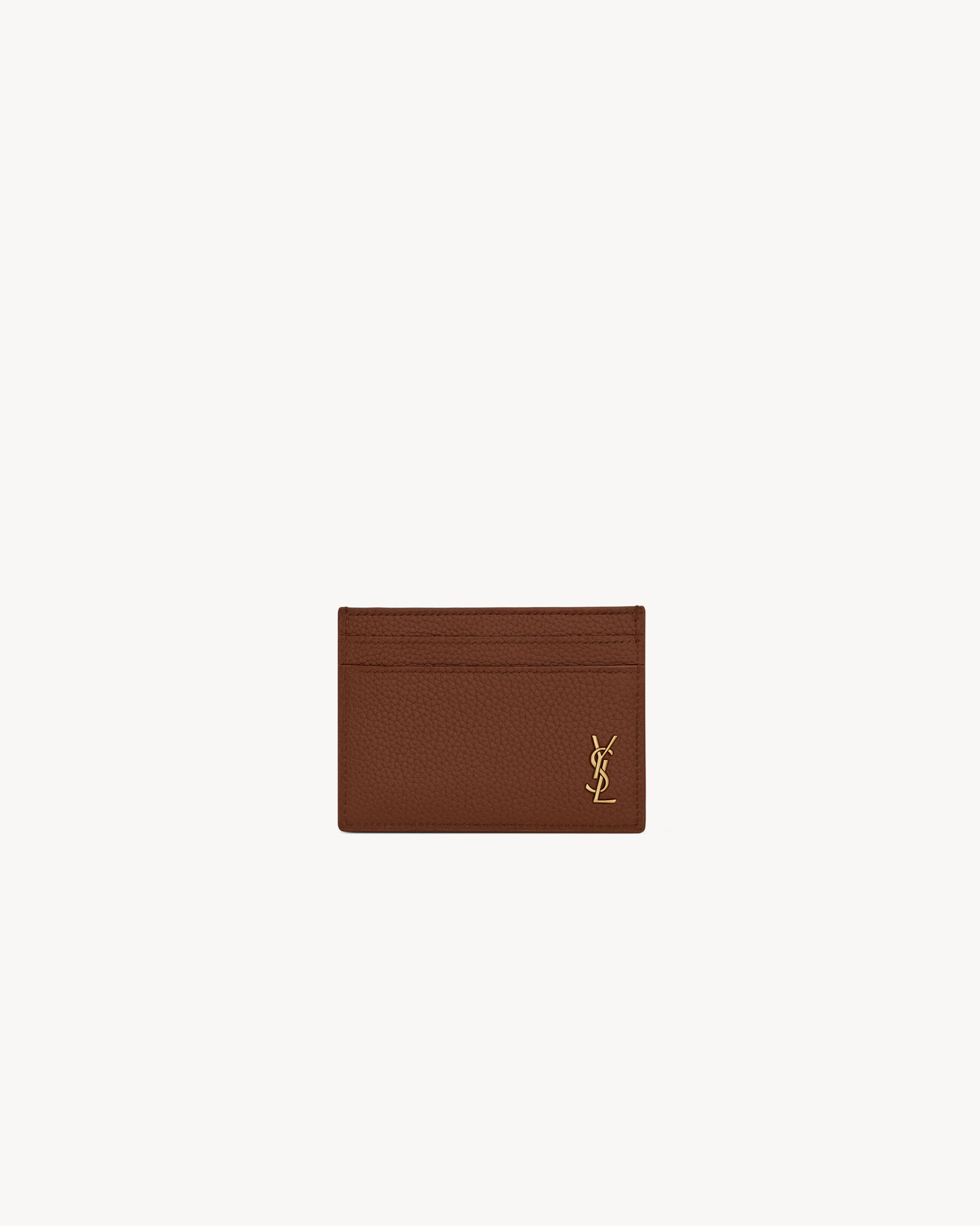 tiny cassandre credit card case in grained leather | Saint Laurent Inc. (Global)