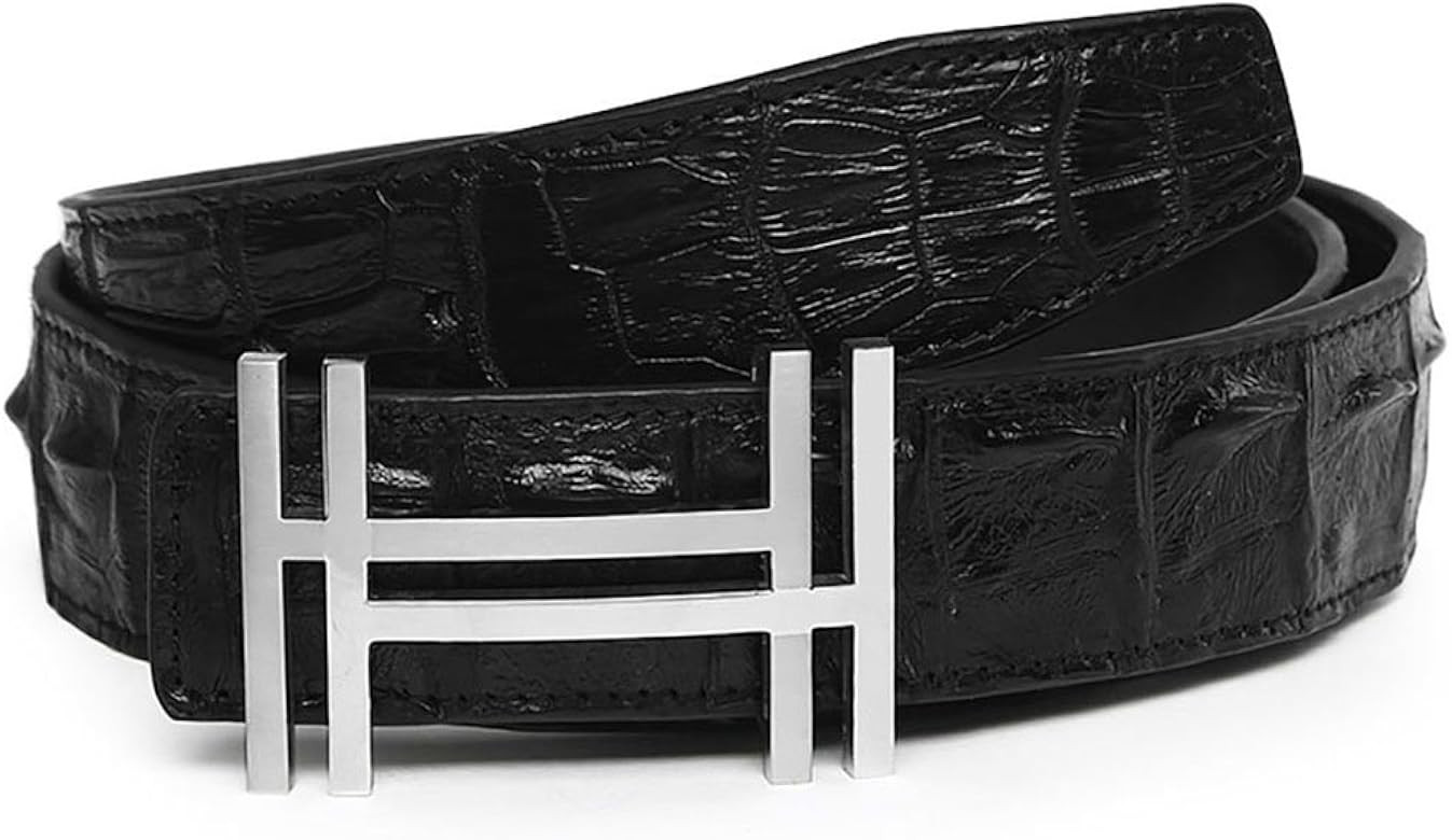 Yuangu Men 's 38mm Luxury HH Top Crocodile Leather Belt | Amazon (US)