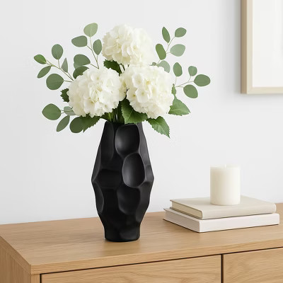Modern Ceramic Vase with Sculptural Textured Surface - Bold Contemporary Design Ideal for Garden, Patio, or Room Decor | Target