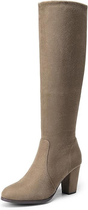 DREAM PAIRS Women's Chunky Heel Knee High Boots | Amazon (US)