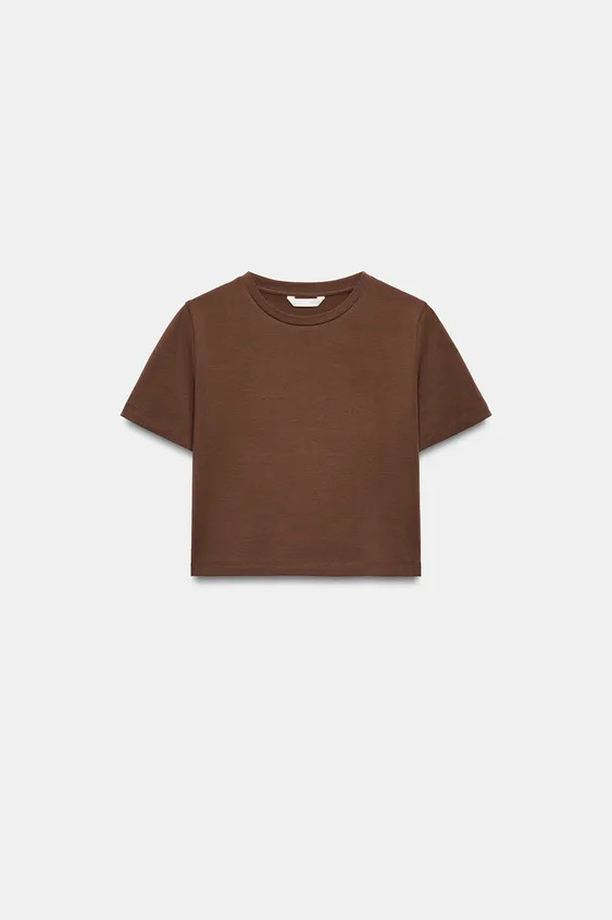 SHORT SLEEVE CROP TOP | Zara US