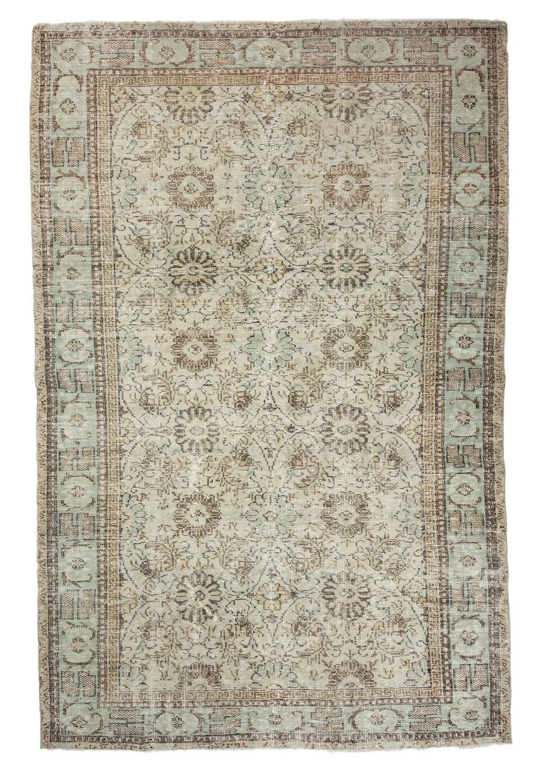 Vintage Turkish Rug, 6'1 x 9'4 FT / 185 x 285 CM, Beige Antique Washed Rug, Wool Area Rug, Living... | Etsy (US)