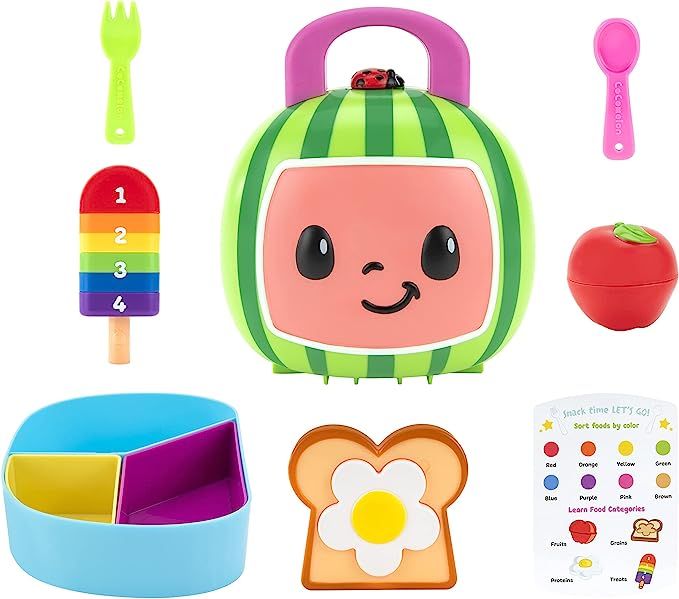 CoComelon Lunchbox Playset - Includes Lunchbox, 3-Piece Tray, Fork, Spoon, Toast with Egg, Apple,... | Amazon (US)