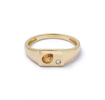 Estée Lalonde Birthstone Signet Ring 9ct Solid Gold | Daisy London Jewellery