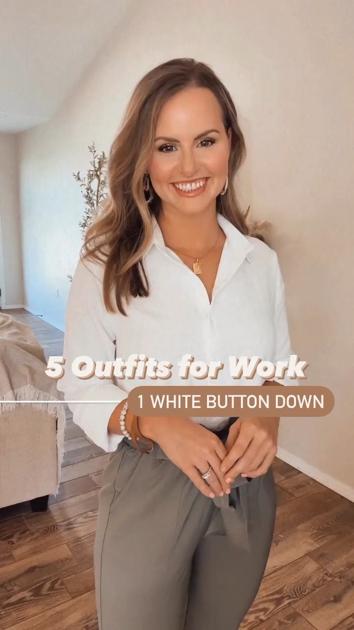 Fall outfits for work all from Amazon! Styling a white button down 5 ways. Wearing size  M in high waisted Work pants, blazer, maxi skirt, coat & cardigan. Aldo designer look purse with gold chain. Mules. Flats for work. 

Fall outfit. Teacher outfit. Work outfit. Teacher style. #ltkwork #ltkunder50 #amazonfinds 

#LTKworkwear #LTKSeasonal #LTKBacktoSchool