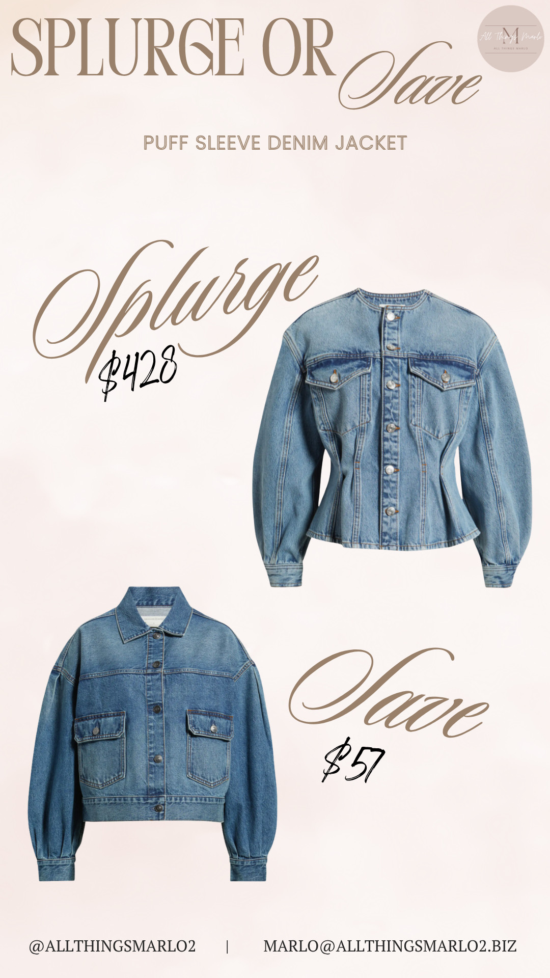 Puff Sleeve Denim Jacket 

 #LTKSeasonal #LTKWorkwear #LTKTravel