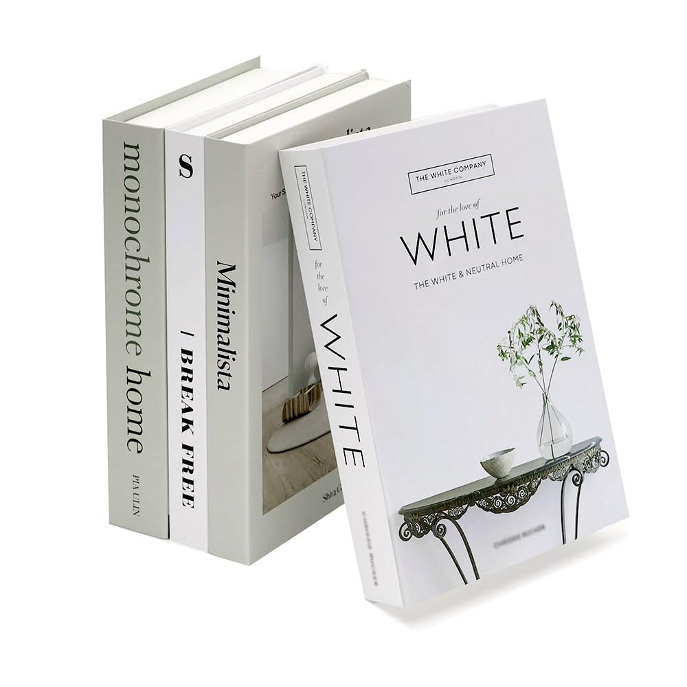 4Pcs Faux Books for Decoration, home decoration fake books, coffee tabletop decorative books, can only be used to decorate the room, can not be opened for storage, can not be written. | Amazon (US)