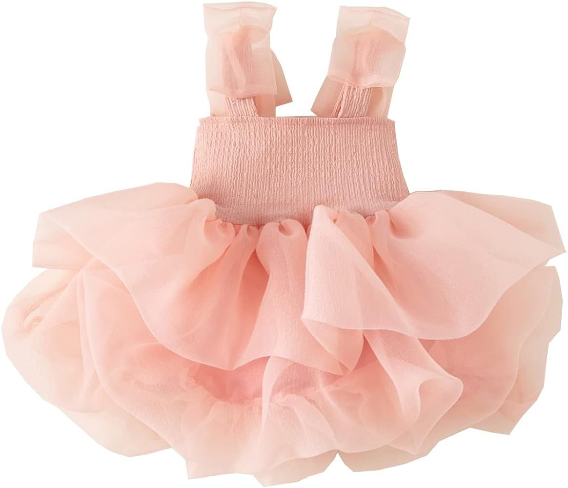 Baby Girls Layered Tutu Dress Toddler Spaghetti Cupcake Puffy Dresses Wedding Pageant Short Ball ... | Amazon (US)