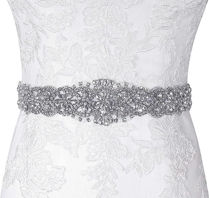 Lovful Bridal Crystal Rhinestone Braided Wedding Dress Sash Belt | Amazon (US)