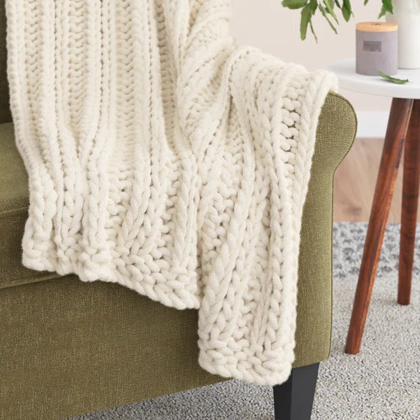 Chunky Knitted Acrylic Throw | Wayfair North America