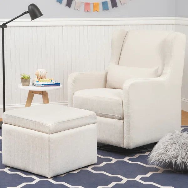 Adrian Swivel Glider with Ottoman | Wayfair Professional