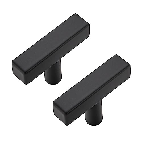 10 Pack Black Cabinet Knobs - Sqaure Bar Cabinet Pulls Matte Black Knobs for Kitchen Cabinet Drawer Stainless Steel Dresser Knobs for Cabinet Hardware 2in Length Single Hole | Amazon (US)