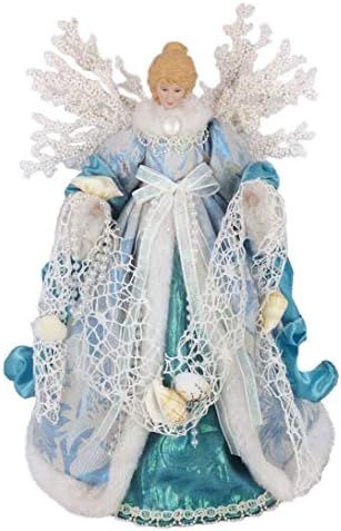 14" Inch Standing Aqua Angel Christmas Tree Topper or Table Top 148510 | Amazon (US)