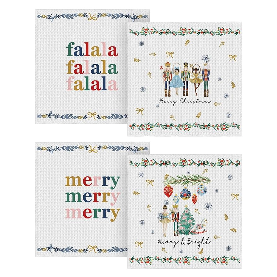 Artoid Mode Nutcrackers Xmas Balls Christmas Kitchen Dish Cloths, 12x12 Inch Quick Dry Microfiber... | Amazon (CA)