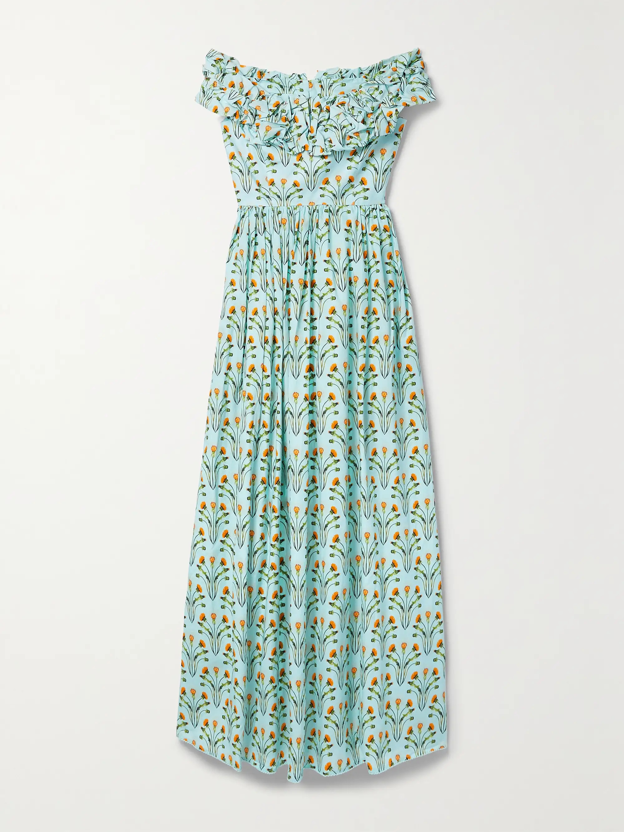 + NET SUSTAIN Espliego off-the-shoulder floral-print cotton-poplin maxi dress | NET-A-PORTER (US)
