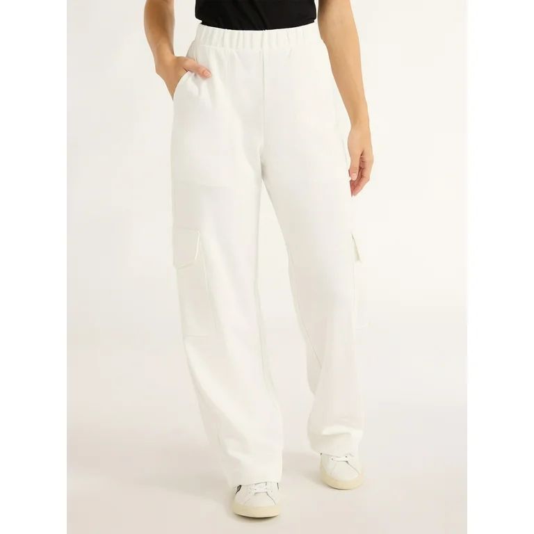 Free Assembly Women's Wide Leg Knit Cargo Pants, 30” Inseam, Sizes XS-XXL - Walmart.com | Walmart (US)